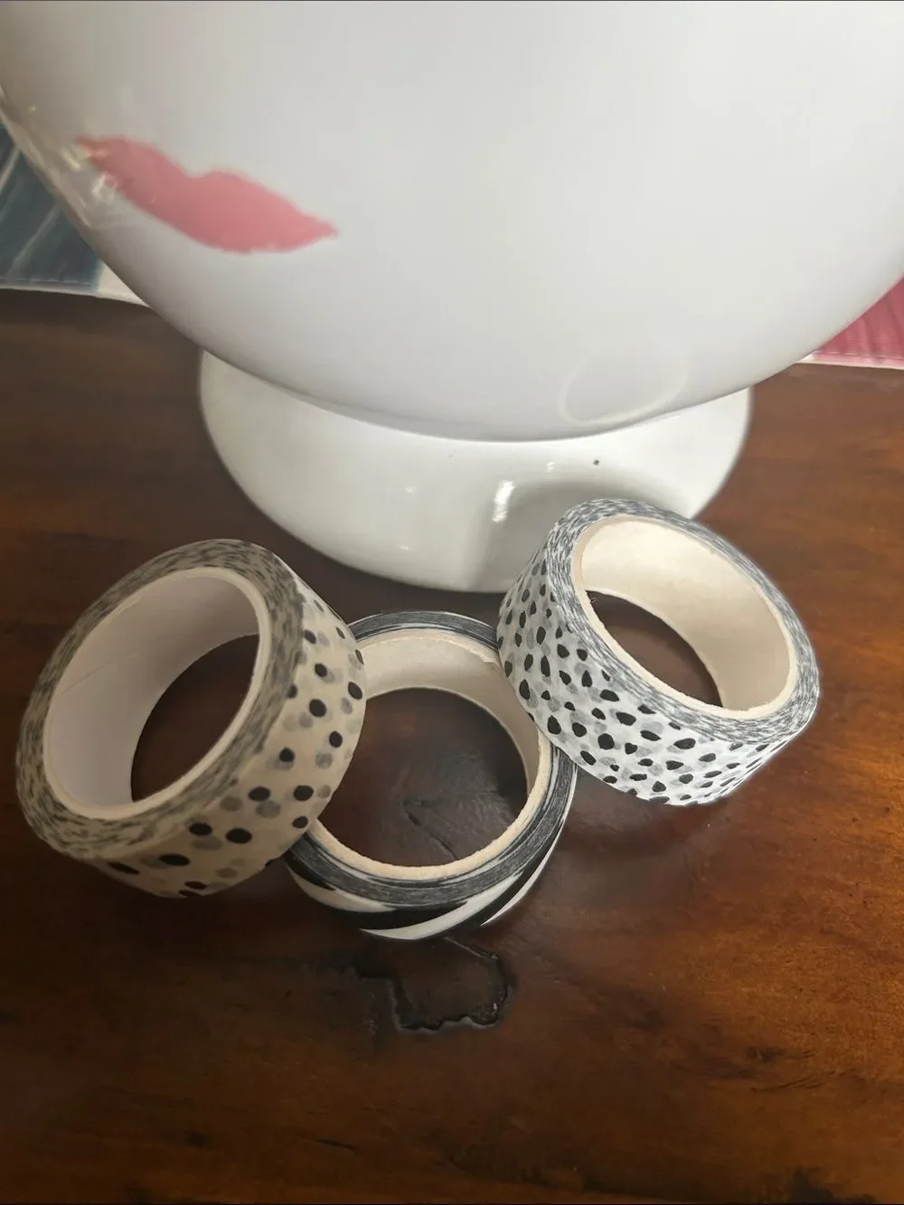 Neutral Black & White Decorative Washi Tape Trio set of 3 like new